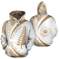 New Zealand Lest We Forget Maori Hoodie Circle Style - Golden J95-Apparel-Khanh Arts-Hoodie-S-Vibe Cosy™