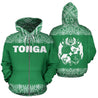 Tonga All Over Hoodie - Polynesian Green And White - BN09-Apparel-Phaethon-Zip-S-Vibe Cosy™