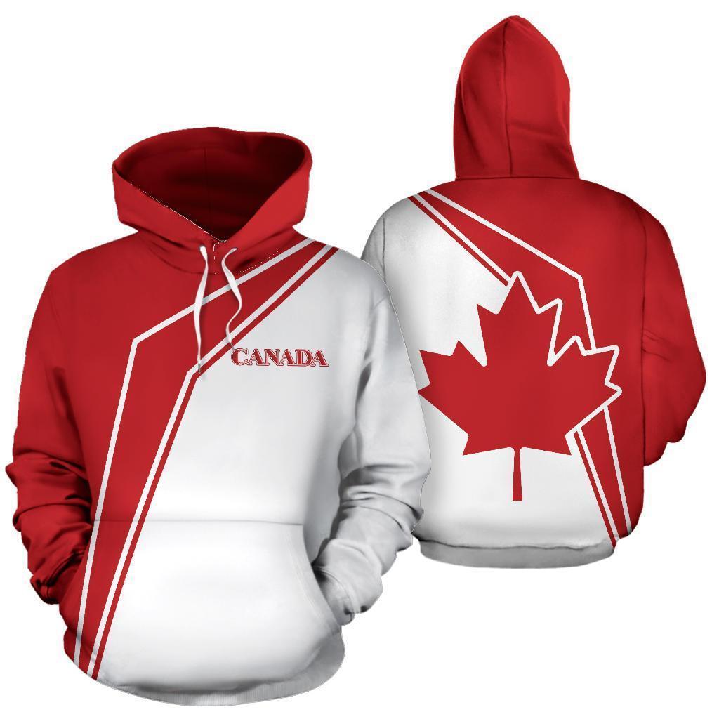 Canada Flag All Over Hoodie - Lightning Style PL-Apparel-PL8386-Hoodie-S-Vibe Cosy™
