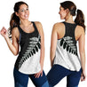 Silver Fern Women's Racerback Tank Black White K4-WOMENS RACERBACK TANK-HD09-Racerback Tank Top - .-XS-Vibe Cosy™