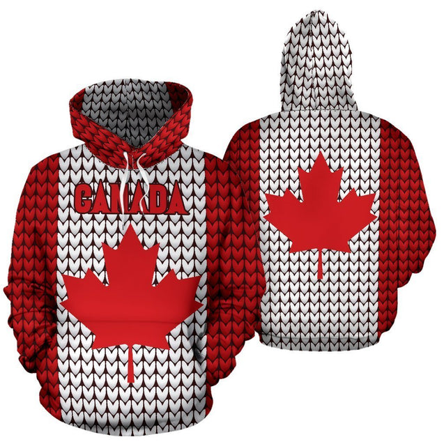 Canada Hoodie Knitted Flag PL-Apparel-PL8386-Hoodie-S-Vibe Cosy™