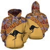 Australia Hoodie Aboriginal Wave Kangaroo NNK 1418-Apparel-PL8386-Zip-Up Hoodie-S-Vibe Cosy™