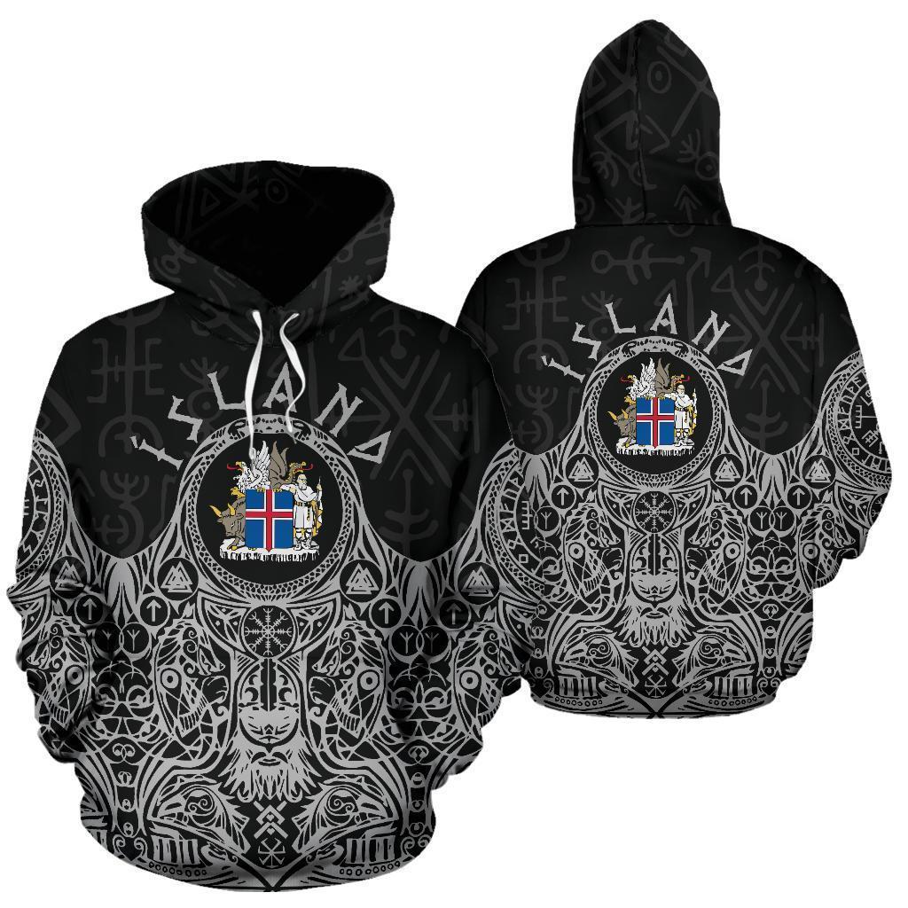 Iceland Vikings Coat of Arms Hoodie-Apparel-HP Arts-Hoodie-S-Vibe Cosy™