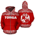Tonga All Over Hoodie - Polynesian Red And White - BN09-Apparel-Phaethon-Zip-S-Vibe Cosy™