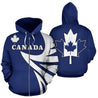 Canada Maple Leaf Hoodie - Warrior Style - Blue PL-Apparel-PL8386-Zipped Hoodie-S-Vibe Cosy™