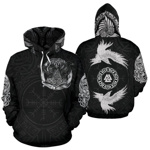 Viking Hoodie - Raven Norse-Apparel-HP Arts-Hoodie-S-Vibe Cosy™