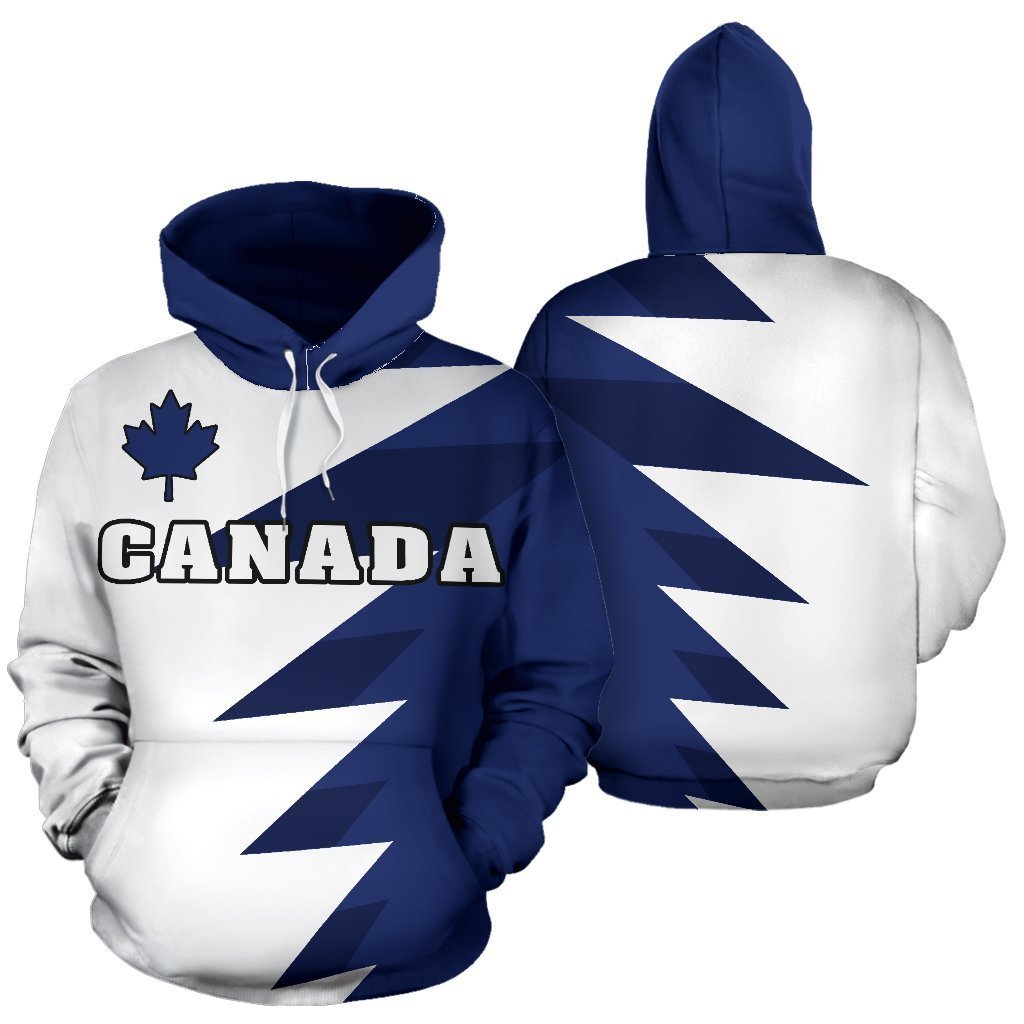 Canada Flag Zip-Up Hoodie - Tooth Style - Blue PL-Apparel-PL8386-Hoodie-S-Vibe Cosy™