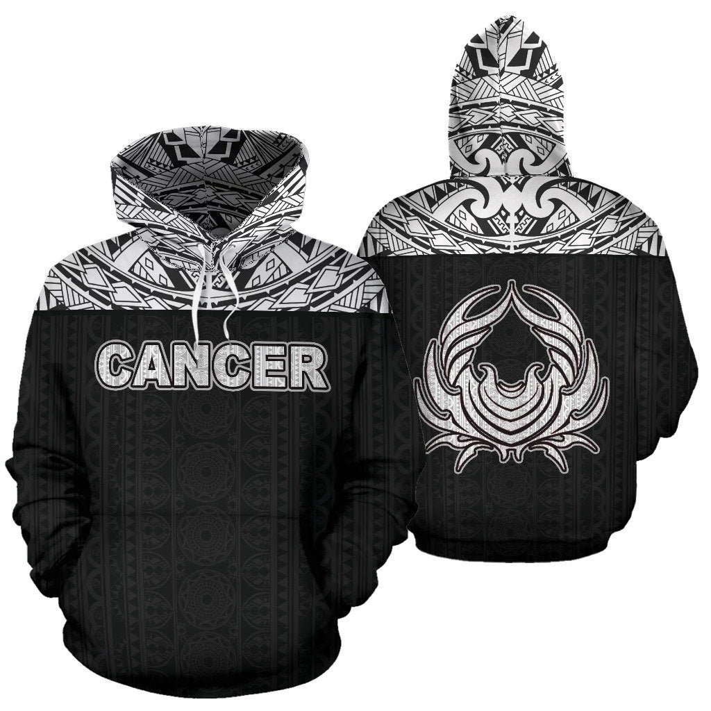 Cancer Zodiac - Poly All Over Hoodie Black Version NTH140849-Apparel-NTH-Hoodie-S-Vibe Cosy™