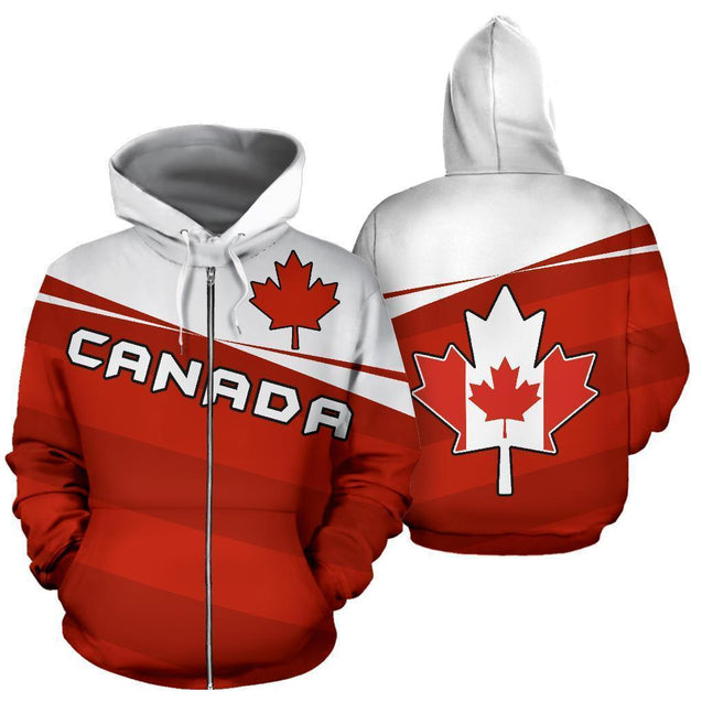 Canada Maple Leaf Hoodie - Vivian Style PL-Apparel-PL8386-Zipped Hoodie-S-Vibe Cosy™