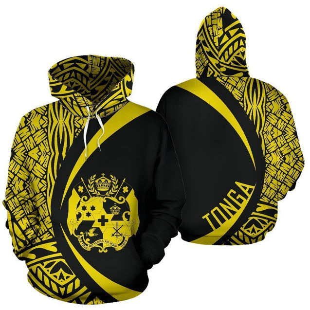 Tonga Coat Of Arm Polynesian Hoodie - Circle Style 04 J1-Apparel-Phaethon-Hoodie-S-Vibe Cosy™