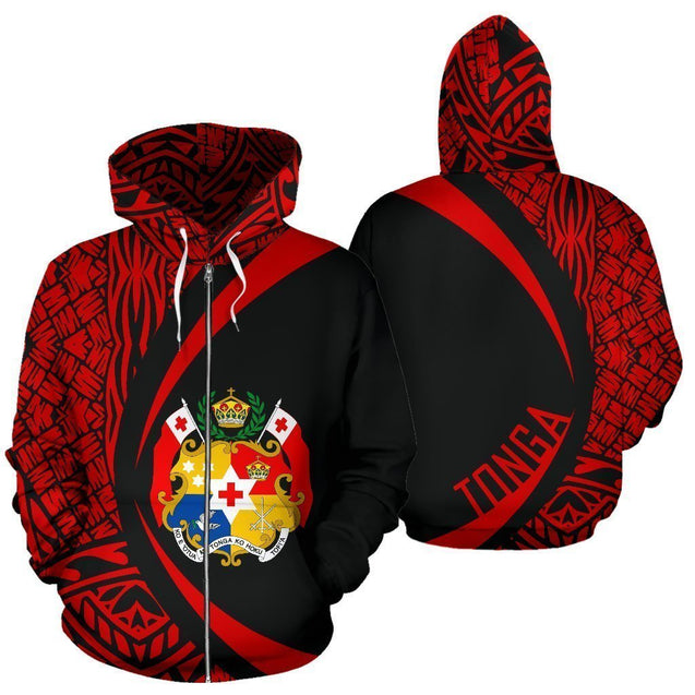 Tonga Coat Of Arm Polynesian Hoodie - Circle Style-Apparel-Phaethon-Hoodie-S-Vibe Cosy™