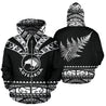 Maori Aotearoa Silver Fern Zip Up Hoodie White - Medal Version NVD-Apparel-Dung Van-Zipped Hoodie-S-Vibe Cosy™