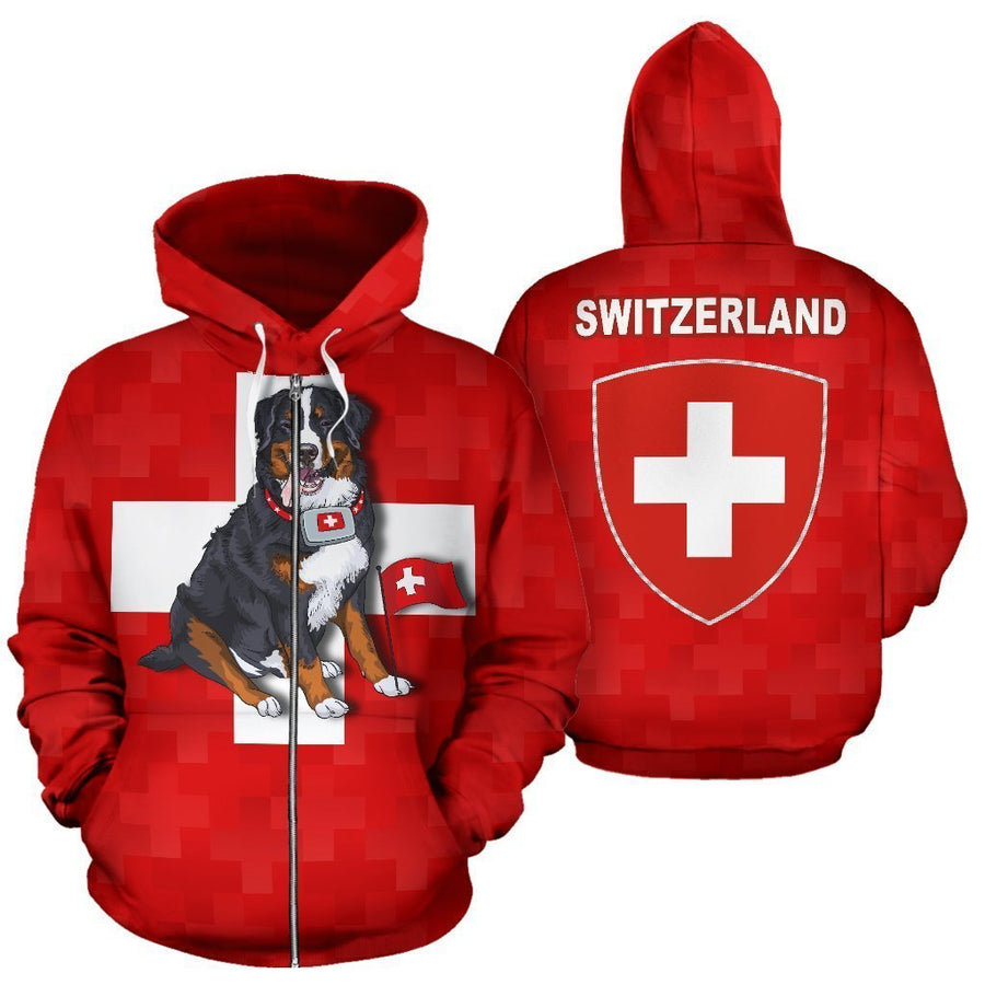 Switzerland Bernese Mountain Dog Hoodie NNK9-Apparel-NNK-Hoodie-S-Vibe Cosy™