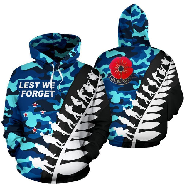 Lest We Forget - New Zealand Hoodie Blue Camo K5-Apparel-Khanh Arts-Hoodie-S-Vibe Cosy™