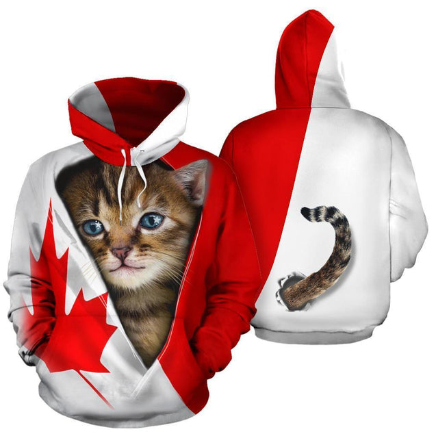 Canada Kitten Cat Hoodie PL-Apparel-PL8386-Hoodie-S-Vibe Cosy™