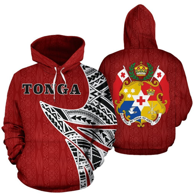 Tonga Coat Of Arms Polynesian Hoodie - Warrior Sytle J9-Apparel-Phaethon-Hoodie-S-Vibe Cosy™