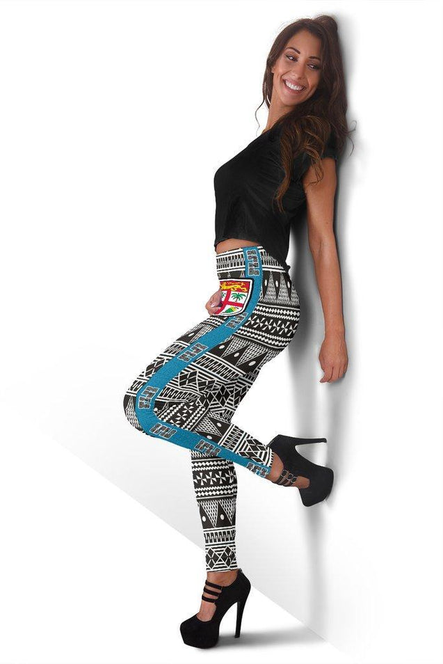 Fiji Women's Leggings - Polynesian Design - BN09-Apparel-Khanh Arts-Legging-S-Vibe Cosy™