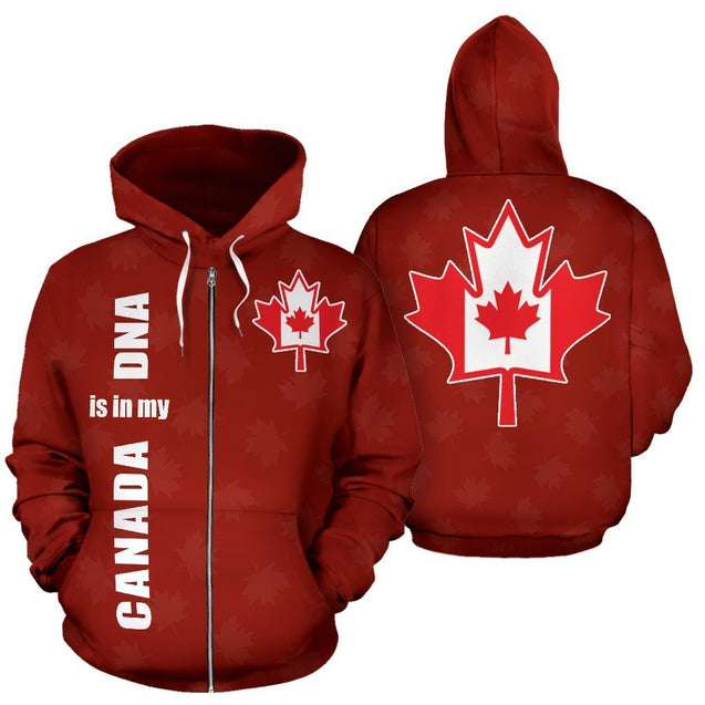 Canada is in My DNA Zip Up Hoodie PL-Apparel-PL8386-Zipped Hoodie-S-Vibe Cosy™