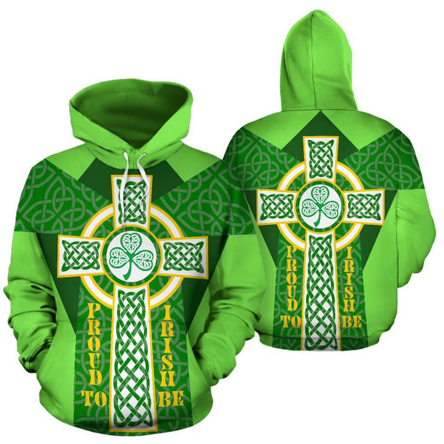 Irish Celtic Cross Shamrock 3D All Over Printed Shirts For Men and Women TT0127-Apparel-TT-Hoodie-S-Vibe Cosy™