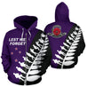 Lest We Forget - New Zealand Zip Up Hoodie Purple K5-Apparel-Khanh Arts-Zipped Hoodie-S-Vibe Cosy™