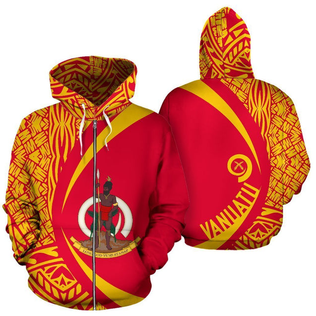 Vanuatu Polynesian Hoodie - Circle Style 06 - J4-Apparel-Phaethon-Zip-S-Vibe Cosy™