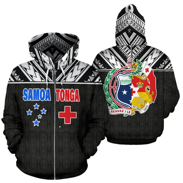 American Samoa Hoodie - Special Version PL-Apparel-PL8386-Zipped Hoodie-S-Vibe Cosy™