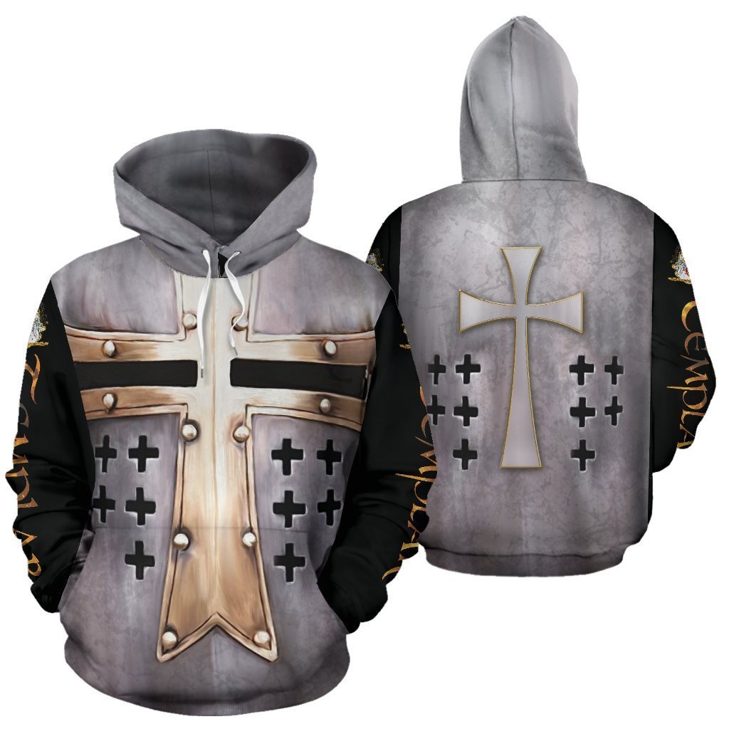 Viking Hoodie - Templar Cross K2-Apparel-HP Arts-Hoodie-S-Vibe Cosy™