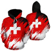 Switzerland Hoodie - Flag Color Painting-Apparel-Phaethon-Hoodie-S-Vibe Cosy™