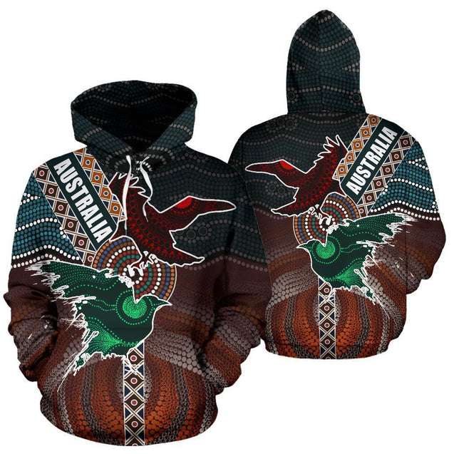 Australia Aboriginal Crow Hoodie NNK1442-Apparel-PL8386-Hoodie-S-Vibe Cosy™