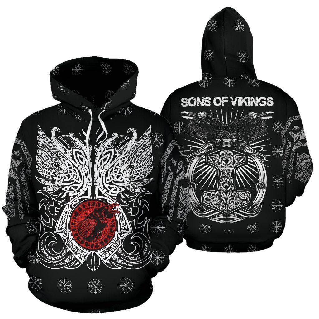 Viking Hoodie - Son Of Viking Black-Apparel-HP Arts-Hoodie-S-Vibe Cosy™