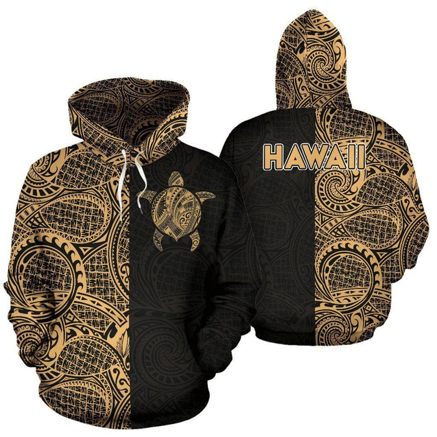 Hawaii Hoodie Turtle Polynesian - AH - TH2-ALL OVER PRINT HOODIES (P)-Phaethon-Hoodie-S-Vibe Cosy™