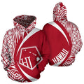 Hawaii Polynesian Tribal Hoodie - Circle Style White And Red Color - AH-ALL OVER PRINT HOODIES (P)-Phaethon-Hoodie-S-Vibe Cosy™