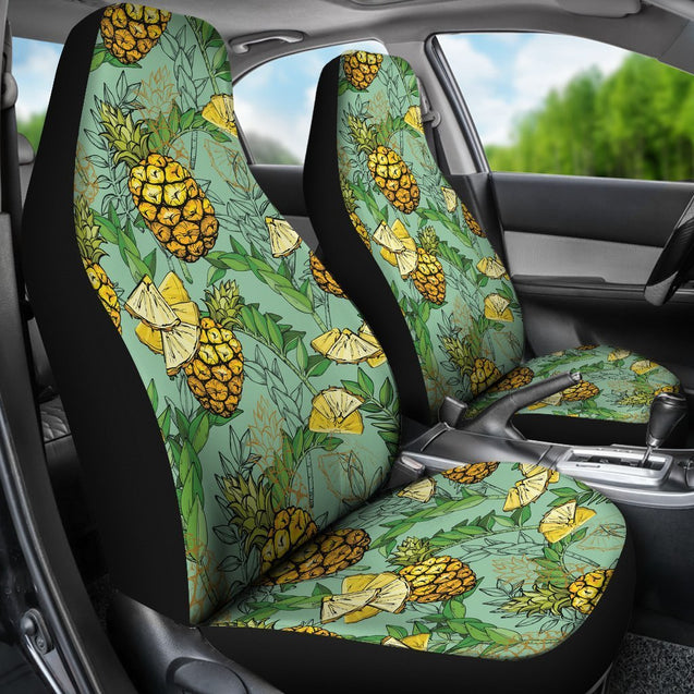 Pineapple Car Seat Covers 05 - AH - TH3-CAR SEAT COVERS-Alohawaii-Car Seat Covers-Universal Fit-White-Vibe Cosy™