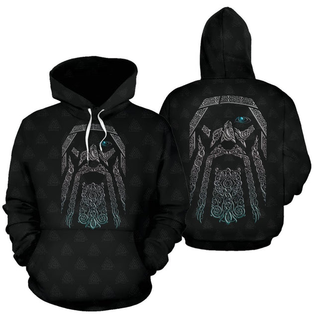 Odin (Wutan) - Viking Valhalla Hoodie A7-ALL OVER PRINT HOODIES (P)-HP Arts-Hoodie-S-Black-Vibe Cosy™