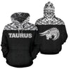 Taurus Zodiac - Poly All Over Hoodie Black Version NTH140834-Apparel-NTH-Hoodie-S-Vibe Cosy™