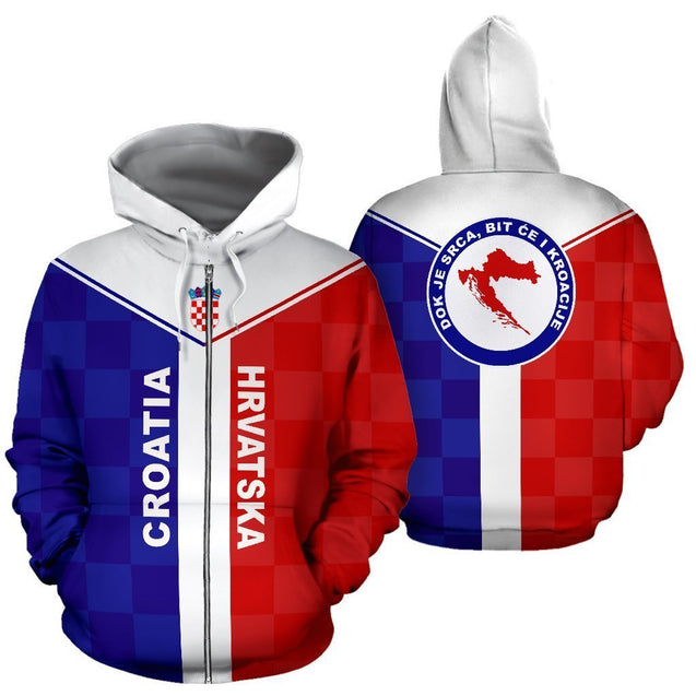 Croatia Rising Pullover Hoodie A6-Apparel-Khanh Arts-Zipped Hoodie-S-Vibe Cosy™