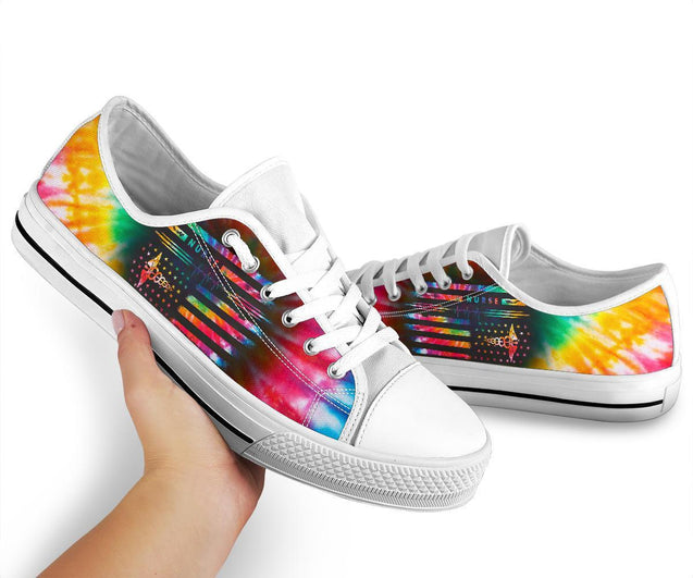 Nurse Tie Dye Flag Low Top Shoes TA040708-TA-Women's low top-EU36 (US5.5)-Vibe Cosy™