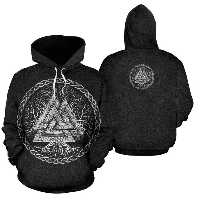 Valknut and Tree of Life Black Hoodie K2-Apparel-HP Arts-Hoodie-S-Vibe Cosy™