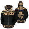 Guam All Over Zip-Up Hoodie - Polynesian Gold Version-ALL OVER PRINT ZIP-UP HOODIES-HP Arts-Zip-Up Hoodie-S-White-Vibe Cosy™