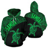 Samoa Hoodie Turtle Mermaid Polynesian Green-ALL OVER PRINT HOODIES (P)-Phaethon-Hoodie-S-Vibe Cosy™