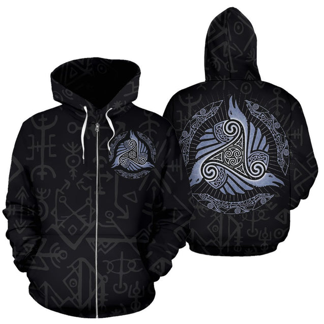 Viking All Over Zip-Up Hoodie - BN09-ALL OVER PRINT ZIP HOODIE (P)-HP Arts-Zip-Up Hoodie-S-Vibe Cosy™