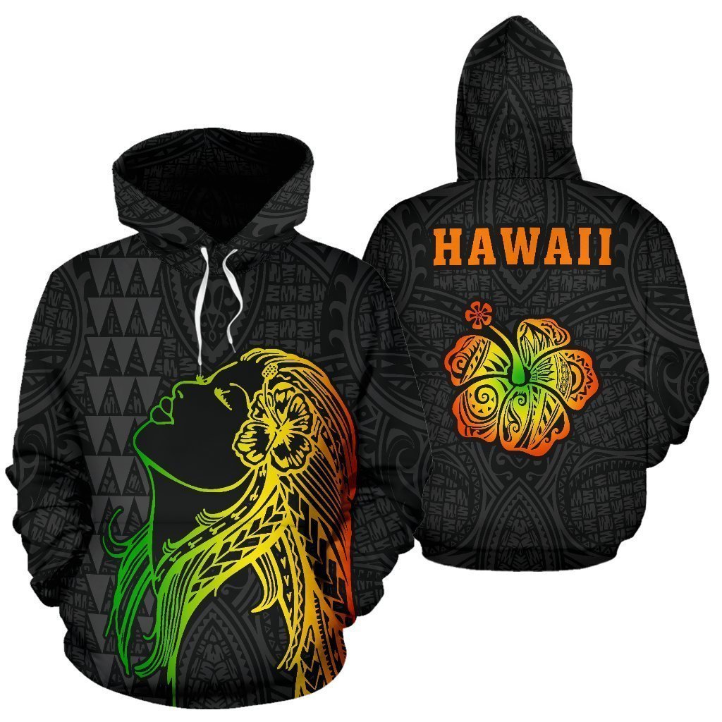 Hula Girl Polynesian Hoodie - AH - J1-ALL OVER PRINT HOODIES (P)-Phaethon-Hoodie-S-Vibe Cosy™