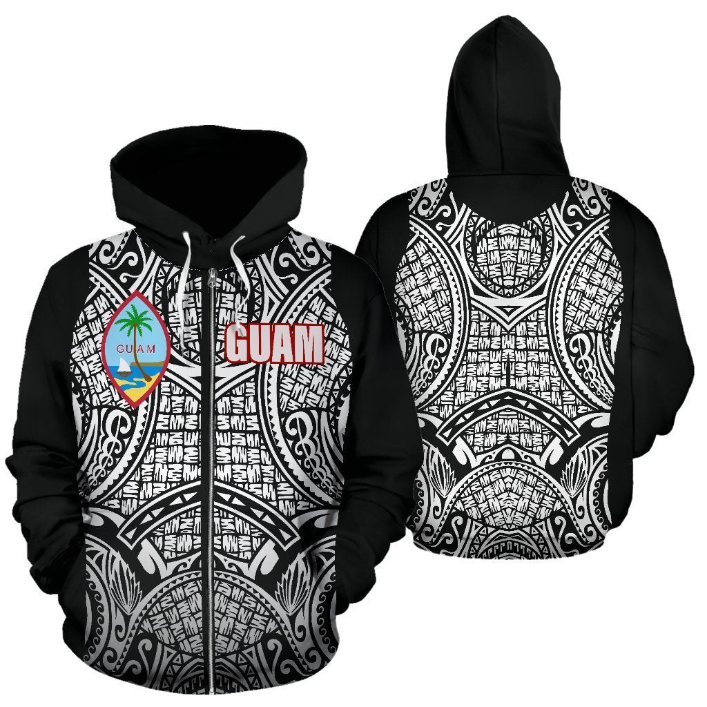 Guam All Over Zip-Up Hoodie - Polynesian Outside-ALL OVER PRINT ZIP-UP HOODIES-HP Arts-Zip-Up Hoodie-S-White-Vibe Cosy™