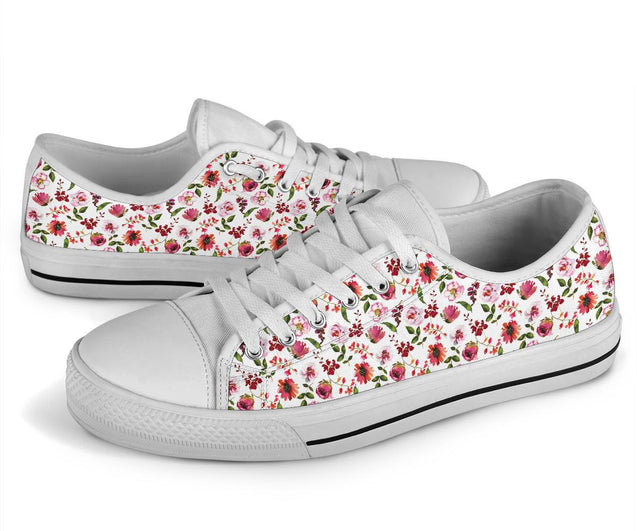 Peonies - White-Amaze Style™-Womens Low Top - Peonies - White-US5.5 (EU36)-Vibe Cosy™