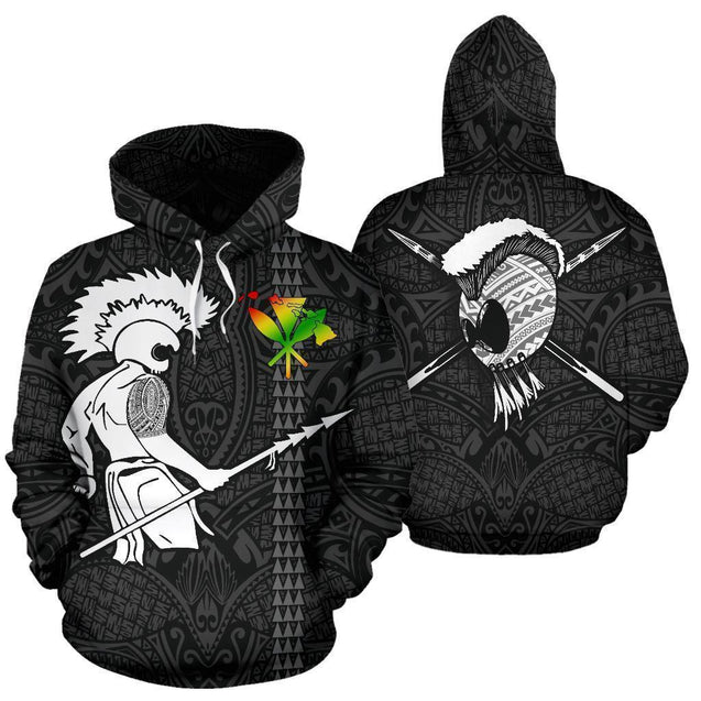 Hawaiian Warrior Tattoo Hoodie - AH - J1-ALL OVER PRINT HOODIES (P)-Phaethon-Hoodie-S-Vibe Cosy™