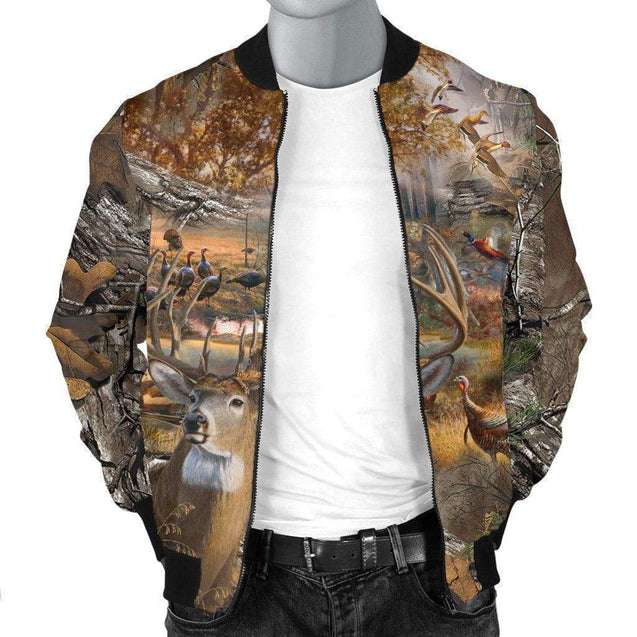 Men's Bomber Jacket - Hunting Camo-HP Arts-Men's Bomber Jacket - Men's Bomber Jacket - Hunting Camo SATK051139-S-Vibe Cosy™