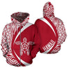 Hawaii Turtle Polynesian Hoodie White And Red - Circle Style - AH - J9-ALL OVER PRINT ZIP HOODIES (P)-Phaethon-Men's Zip-Up Hoodie-S-Vibe Cosy™