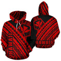 Hawaii Kanaka Polynesian Hoodie - Poly Style Red - AH - J1-ALL OVER PRINT HOODIES (P)-Phaethon-Hoodie-S-Vibe Cosy™