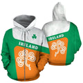 Ireland Celtic Shamrock Hoodie K4 NM-Apparel-NM-Zip Hoodie-S-Vibe Cosy™