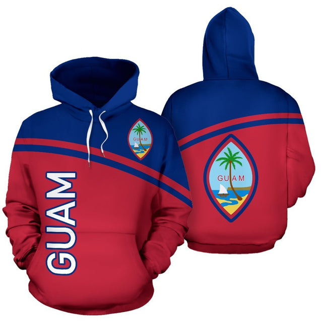 Guam All Over Hoodie - Polynesian Curve Version-ALL OVER PRINT HOODIES-HP Arts-Hoodie-S-White-Vibe Cosy™